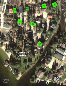 Lemmon Lodge Cabins Map overhead view grand lake